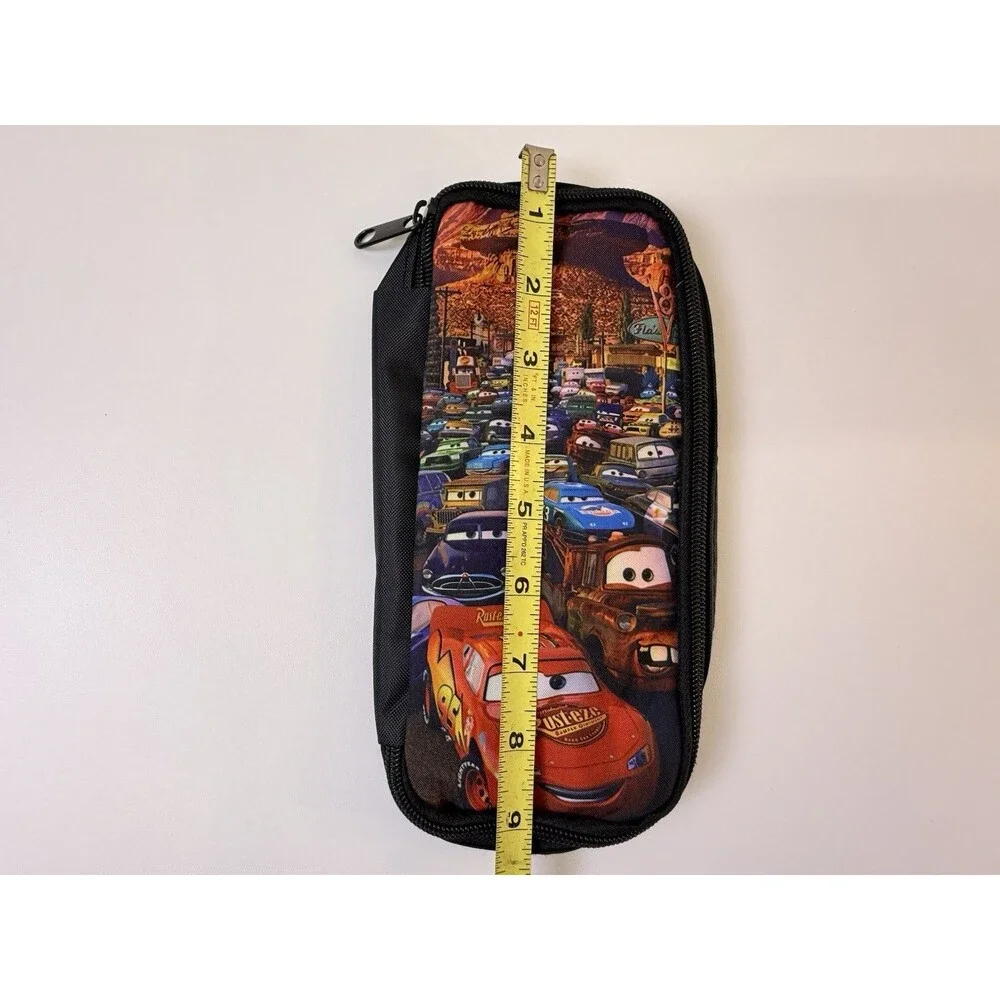 Stationery School Pencil Case Bag Disney Cars Lighting McQueen Black Zip Pouch